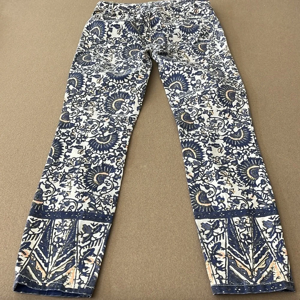 TORY‎ BURCH IZZY PRINTED CROPPED SKINNY JEANS WOMEN'S SIZE 25